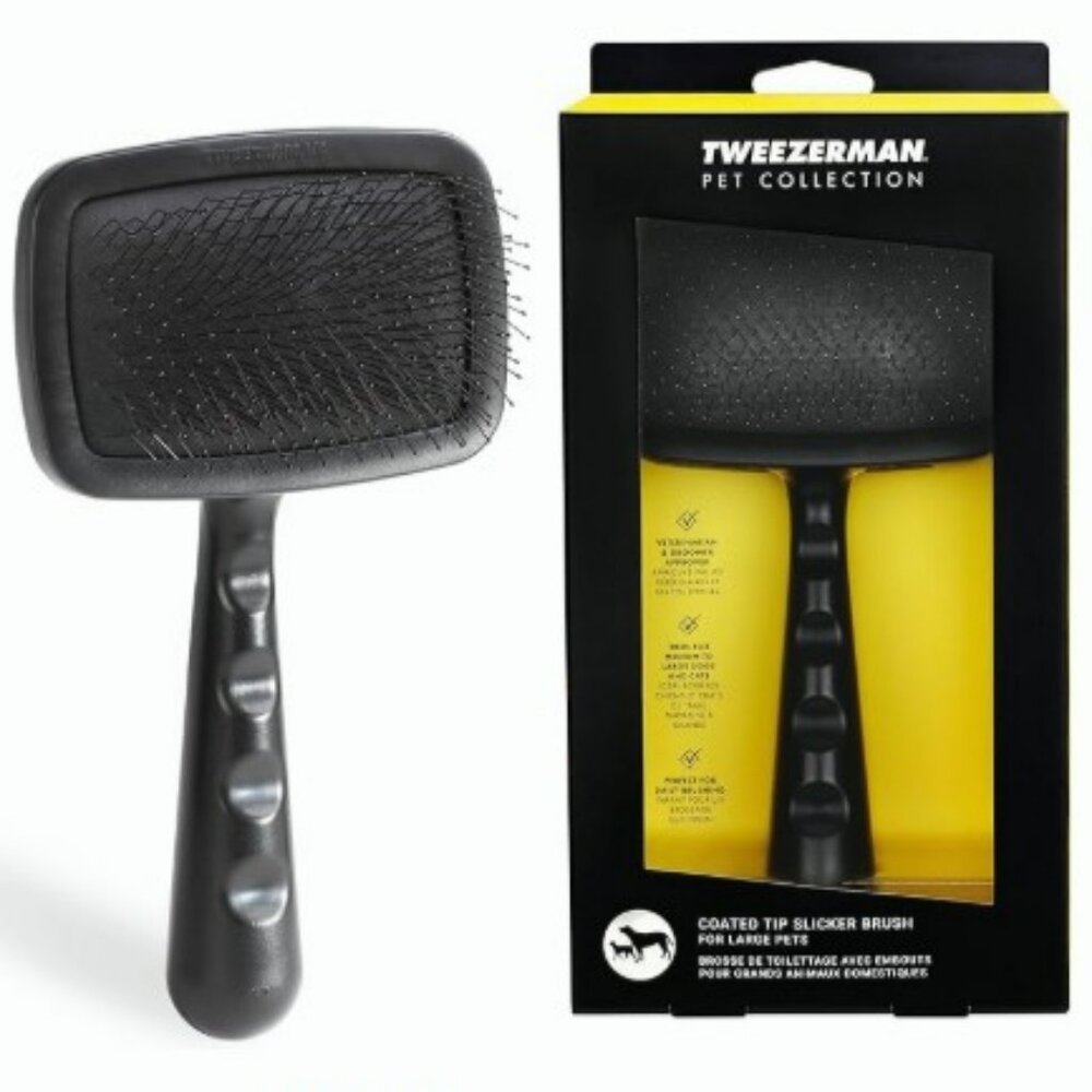 Large size slicker brush with coated tips BNIB